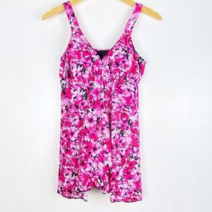 Fit 4 U V-Neck Babydoll Flyaway Swim Dress Pink